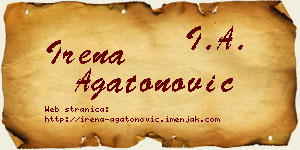 Irena Agatonović vizit kartica